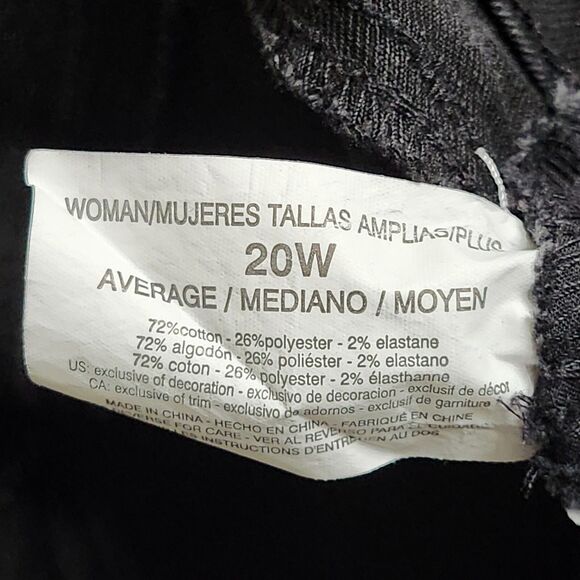 Bandolino Mandie Straight Jeans Womens Size 20W Average Plus Black Stretch 42x30 - Picture 12 of 13